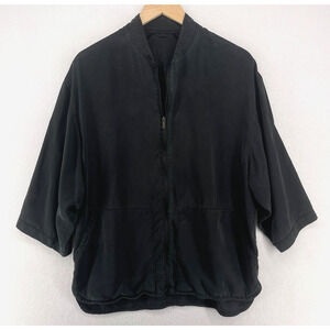 LULULEMON Jacket Womens XL Oversized Shacket 3/4 Sleeve Full Zip Black